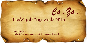 Csépány Zsófia névjegykártya