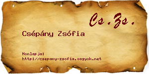 Csépány Zsófia névjegykártya